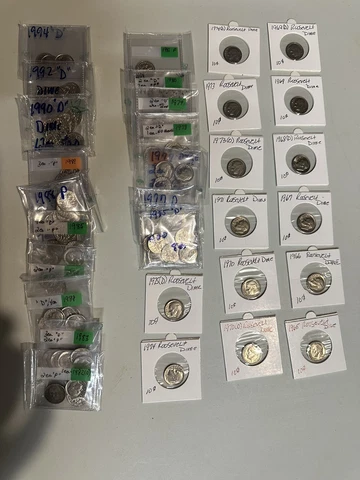95 Roosevelt dimes lot Presorted Coin Holder Cover
