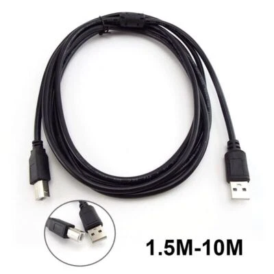 Universal Printer Cable Cord USB Male Type A to B For Label Printer 1.5/3/5/10M - Image 1 of 4