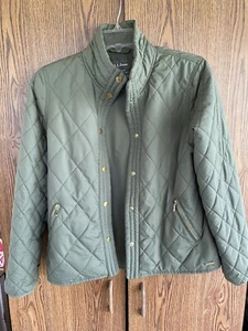 L.L. Bean Cozy Quilted Women’s Jacket Olive - Picture 1 of 11