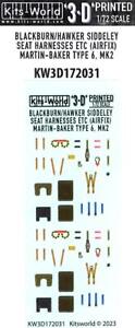 Kits World Decals 1/72 3D Decals BLACKBURN BUCCANEER SEAT BELT SET Airfix