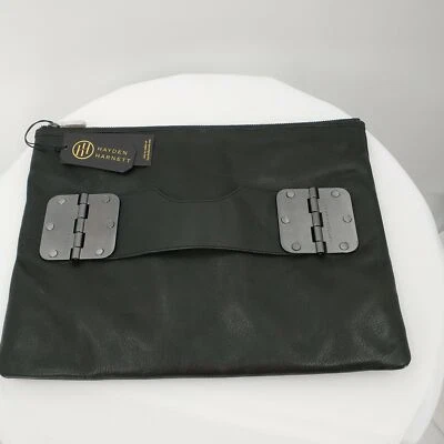 Hayden Harnett Clutch Black Leather Large with Dustbag NWT - Image 1 of 4