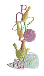 #3325 6-3/8" Bowling con bolsa, zapato, pasador bordado apliques parche - Imagen 1 de 1