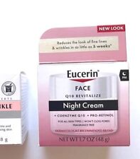 Eucerin Q10 Anti-Wrinkle + Pro-Retinol Night Cream 1.7oz./48g New In Box