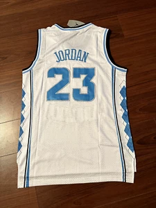 NWT Michael Jordan Basketball Jersey Large #23 North Carolina Tar Heels White - Picture 1 of 9