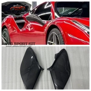 For Ferrari 488 Nv Style Carbon Fiber Fender Air Vent Cover Body Kit - Foto 1 di 6
