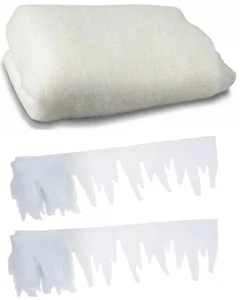 CHRISTMAS FAKE SNOW BLANKET OR ICICLE DRAPE FRINGE WINDOW DECORATIONS ARTIFICIAL - Picture 1 of 13