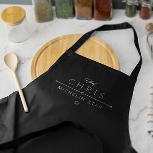 Personalised Apron Michelin Star Custom Text Baking Cooking Chef