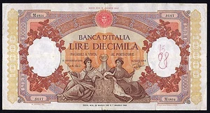 Italy 10000 Lire 1961  P-89d  VF ( prefix M ) - Picture 1 of 2