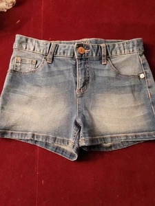 Justice Girls Shorts Size 16 Denim Stretch Cuffed. See Pics For Measurements - Picture 1 of 6