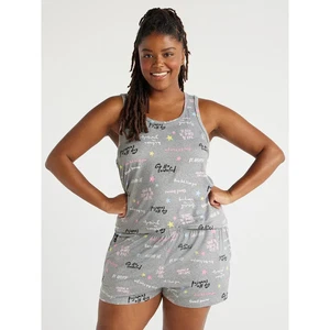 JUEGO DE 2 PIJAMAS SIN MANGAS Y PANTALONES CORTOS JOYSPUN GRIS MULTI 3X - Imagen 1 de 6