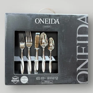 Oneida SIMMER - 18/0 Stainless 65pc. Flatware Set (Service for 12) N/O - Picture 1 of 3