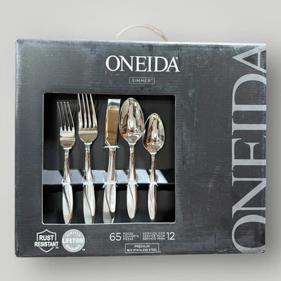 Oneida SIMMER - 18/0 Stainless 65pc. Flatware Set (Service for 12) N/O - Image 1 of 3
