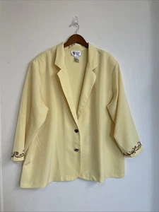 VTG Maggie Sweet Blazer Jackets Womens Petite size 3X Yellow two buttons casual - Picture 1 of 12
