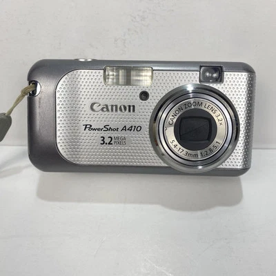 Canon PowerShot A410 3.2MP Digital Camera Silver Camera W Box For Parts & Repair - Image 1 of 4