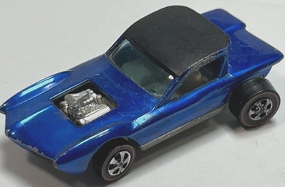 Original Vintage 1967 Hot Wheels Redline Python Metallic Blue w/White Interior - Image 1 of 4