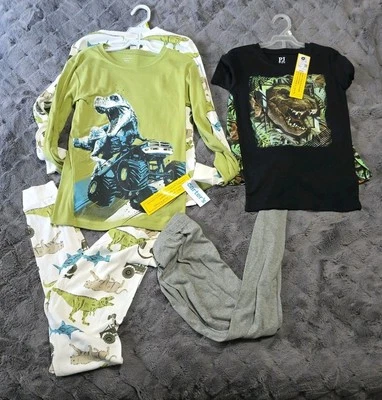 Carter's Size 14 & Children's Place Lot 6 Pieces Dinosaur  Pajama Set Boys New  - Image 1 of 4