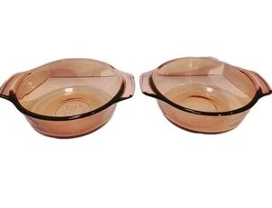 Lot of 2 Lovenware 12 oz Round Casserole Dish Bowls Light Amber Color #1072 - Picture 1 of 8