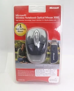 New Microsoft Wireless Notebook Optical Mouse 3000 Sealed - Picture 1 of 5