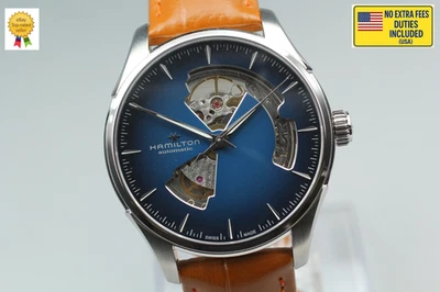 [Casi COMO NUEVO] Reloj Hamilton Jazzmaster Open Heart H326750 40 mm automático azul para hombre Foto 1 de 4
