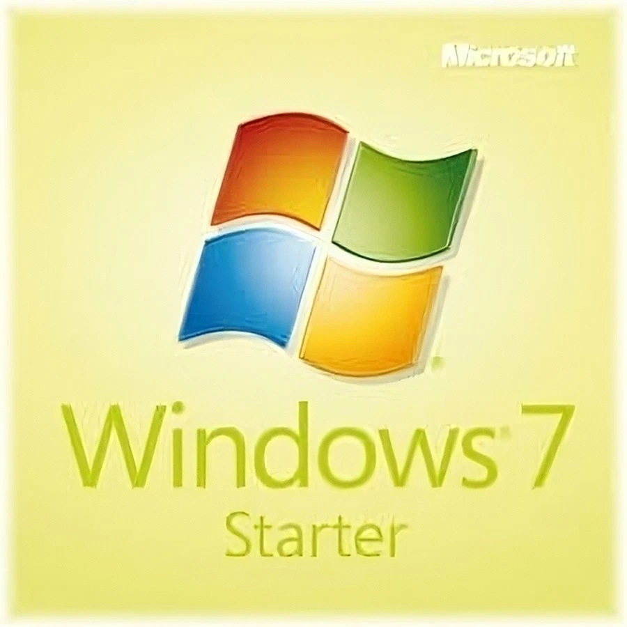 Microsoft Windows 7 Starter 32-Bit SP1 Full Version DVD with Product Key - Image 1 of 1