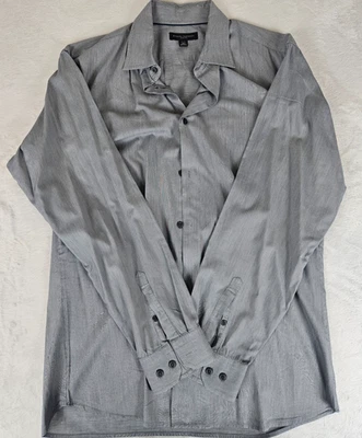 Camisa de vestir Banana Republic para hombre 17-17,5 XL calce ajustado gris a rayas Foto 1 de 4