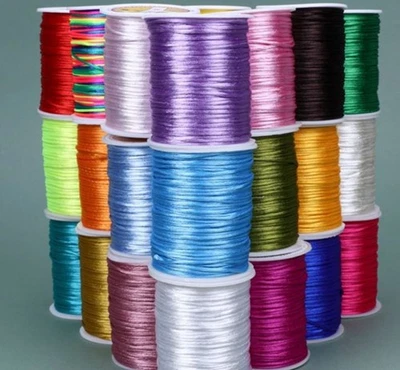 2mm Satin Nylon Rattail Cord Silicone Bead Jewellery Scrapbook Browband Macrame - image 1 of 4