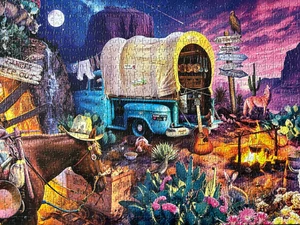 Buffalo Wild West Camp 1000 Teile Puzzle 100% vollständig Signatur Sammlung SCHÖN - Bild 1 von 5