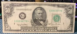 XF Series 1950 $50 Chicago Star Note Federal Reserve Note * - Picture 1 of 3