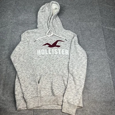 Sudadera con Capucha Hollister California Para Mujer Gris Medio Pullover con Bolsillo Foto 1 de 4