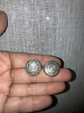 vintage sterling silver aztec calender earrings