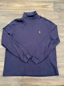 Vintage Polo Ralph Lauren Shirt Mens Size X-Large Turtle Neck Long Sleeve Blue - Picture 1 of 5