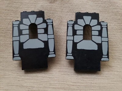 2) Painel de parede LEGO 2x5x6 castelo preto com pedras e colunas de janela - Parte #4444 - Imagem 1 de 4