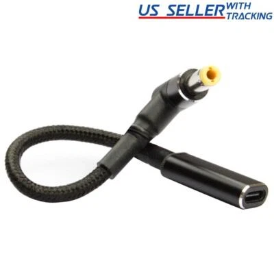 USB-C Female to 20V DC 5.5x2.5mm Right Angle Type C PD Power Adapter Cable - Image 1 of 4