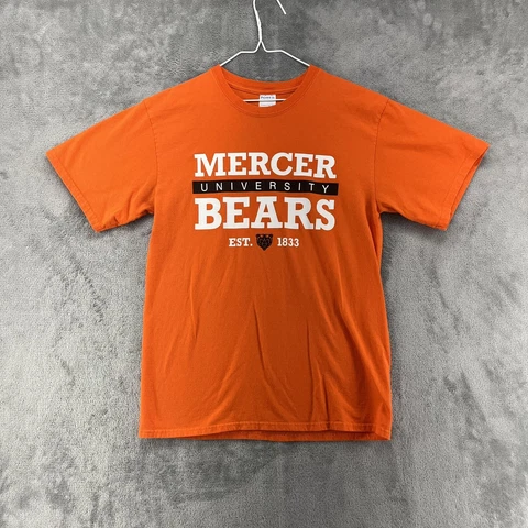 Mercer University Bears T-Shirt Mens L Orange Football Short Sleeve Cover