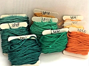 Lot 9 DMC Cross Stitch Floss Cards#3847,3748,3849,3850,3851,3852,3853,3854,3855 - Picture 1 of 5