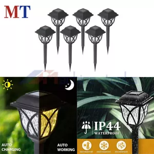 6 Pack Warm White Waterproof Outdoor LED Solar Landscape Lights Pathway Lights - Picture 1 of 20