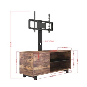 Rustic Brown TV Console with push-to-open Storage Cabinet for TV up to 65in - Picture 1 of 23