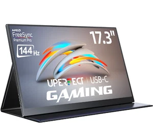 17.3" Gaming Monitor 144Hz Monitor Full HD FreeSync Portable Screen for PS5 Xbox - Picture 1 of 10