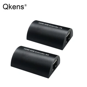 1080P 60m HDMI Extender Via RJ45 CAT5e Cat6 Ethernet Cable Laptop PC To Monitor - Picture 1 of 12