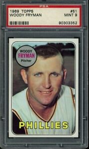 1969 Topps #51 Woody Fryman Phillies PSA 9 MINT MT LOOK! SL