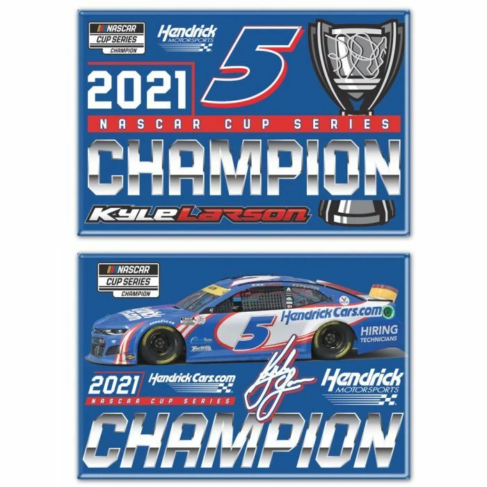 KYLE LARSON #5 2021 CHAMPION WINCRAFT 2 PACK MAGNET SET - Image 1 of 1