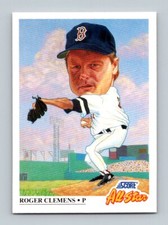 1991 Score All Star Team Baseball Card #399 Roger Clemens Pitcher Boston