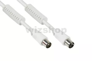 Cavo ANTENNA TV da 1 a 50 mt. Maschio Femmina Schermato coassiale filtri Bianco - Foto 1 di 4