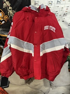Jaqueta NCAA Vintage Anos 90 Ohio State Buckeyes Starter Shoulder Patches Tamanho XL - Imagem 1 de 4