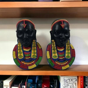 Masai Inspired Bookends Avon 1996 Bright Colors Designed by Therez Fleetwood - Picture 1 of 7