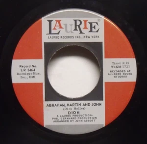 Dion - Abraham, Martin And John - 1968 NM Pop 45 - Picture 1 of 2