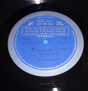 TEST PRESSING: Clifford Curzon SCHUBERT Sonata Op.53 Impromptus - London CS 6416 - Picture 1 of 4