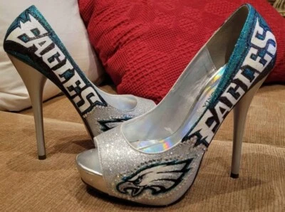 Philadelphia Eagles NFL Custom Stiletto Heels!!! Superbowl Bound 🤞 (Size 8.5)  - Image 1 of 4