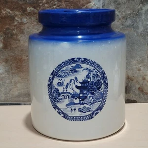 Vintage Blue Willow Canister with Lid Storage Jar XL - Picture 1 of 10
