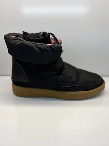 Kate Spade NY Cocoon Puffy Tech Fabric Leather Lace Up Boots Black Size 7.5B - Picture 1 of 9